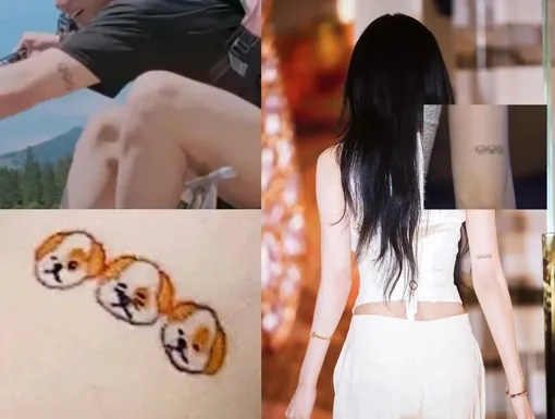 Корейские нетизены создали целые коллажи, где разместили увеличенные фрагменты татуировок обоих артистов Татуировки Чонгука из BTS и Винтер из aespa