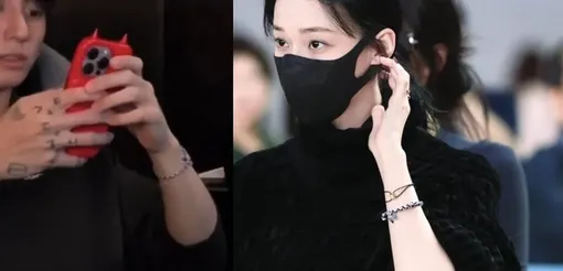 Одинаковые браслеты у Чонгука из BTS и Винтер из aespa Одинаковые браслеты у Чонгука из BTS и Винтер из aespa